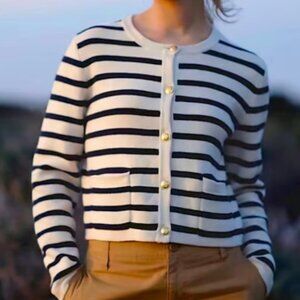 Jessica Simpson White and Blue Strips Cardigan Sweather